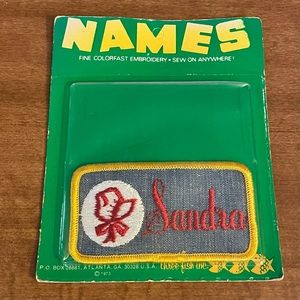 VTG 70s SANDRA Names Sew-On Colorfast Embroidered Patch Three-Fish NOS Un-Opened